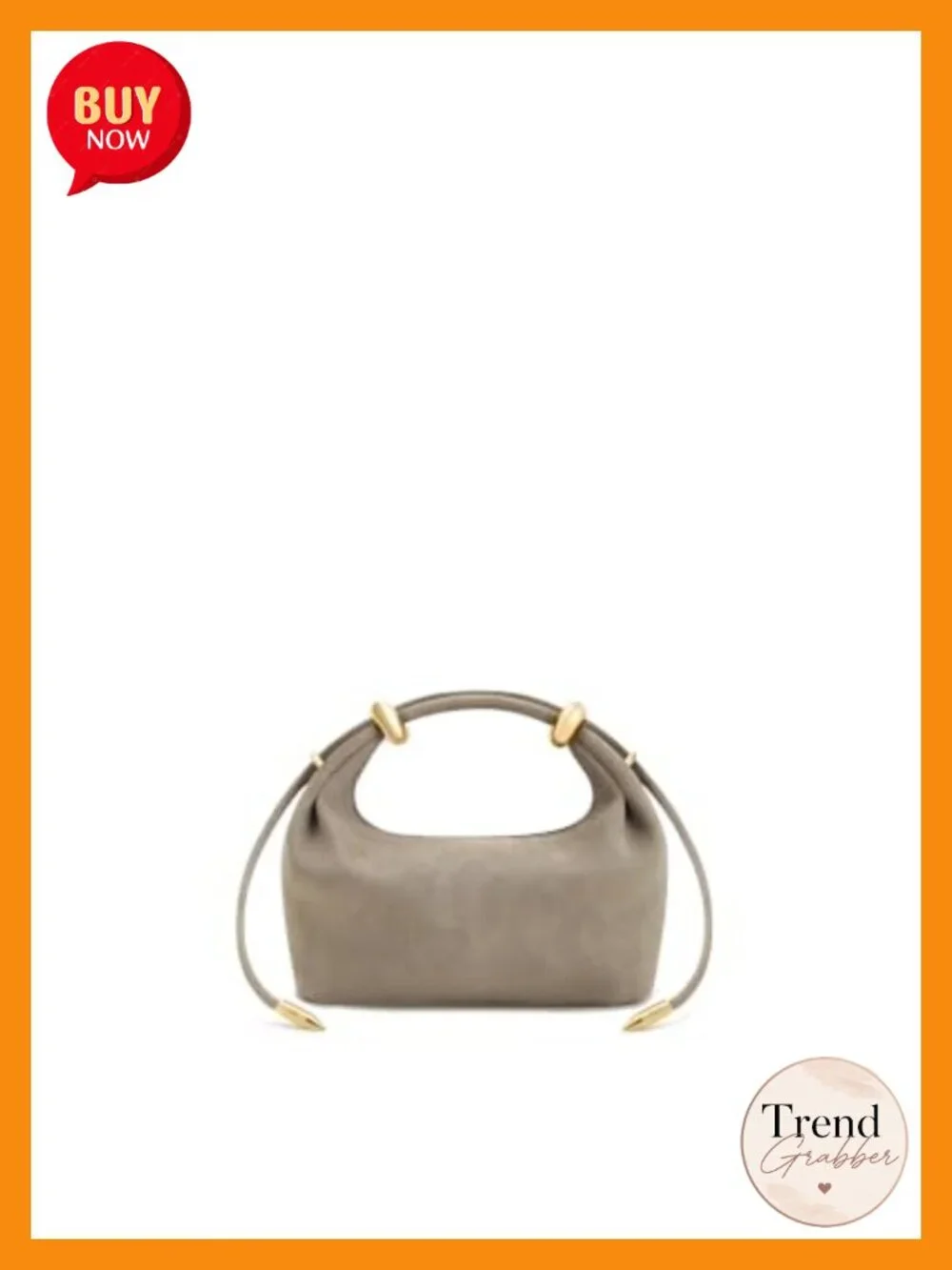 Faux Suede Metal Ring Top Handle Bag - Crossbody Handbag